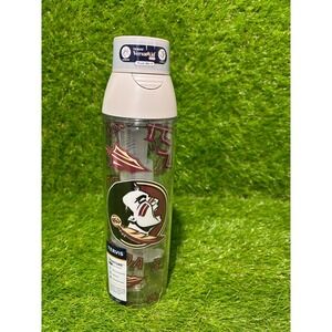 Tervis Venture Lite FSU Seminoles 24oz Water Bottle VersaLid Florida State Clear